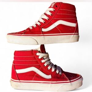 Vans Red and White Skate Shoes